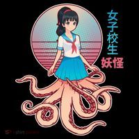 Japanese Yokai Monster Octopus School Girl Flatbill Hat
