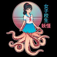 Japanese Yokai Monster Octopus School Girl 16 in Basic Backpack