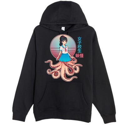 Japanese Yokai Monster Octopus School Girl Premium Pullover Hoodie