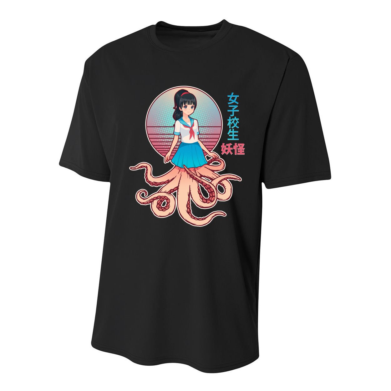 Japanese Yokai Monster Octopus School Girl Youth Performance Sprint T-Shirt