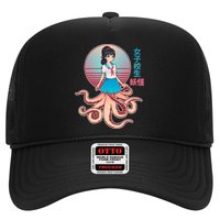 Japanese Yokai Monster Octopus School Girl Trucker Hat