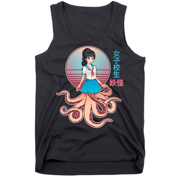 Japanese Yokai Monster Octopus School Girl Tank Top