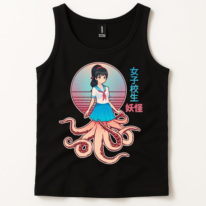 Japanese Yokai Monster Octopus School Girl Tank Top