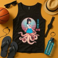 Japanese Yokai Monster Octopus School Girl Tank Top