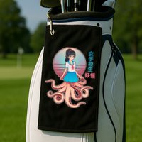Japanese Yokai Monster Octopus School Girl Golf Towel