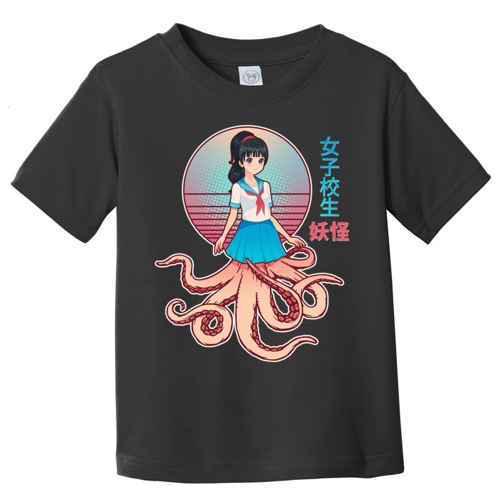 Japanese Yokai Monster Octopus School Girl Toddler T-Shirt