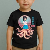 Japanese Yokai Monster Octopus School Girl Toddler T-Shirt