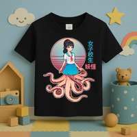 Japanese Yokai Monster Octopus School Girl Toddler T-Shirt