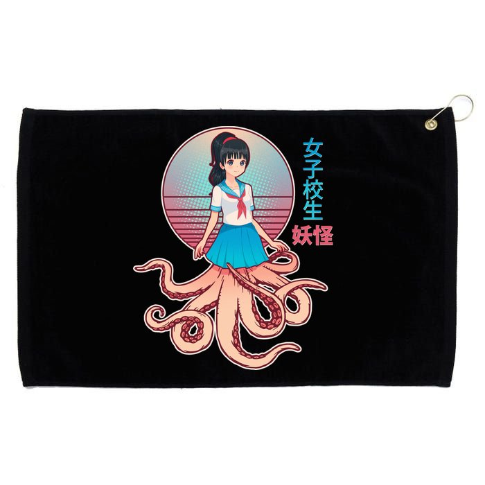 Japanese Yokai Monster Octopus School Girl Grommeted Golf Towel