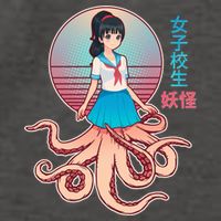 Japanese Yokai Monster Octopus School Girl Vector Backpack