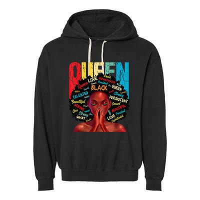 Juneteenth African Queen  Educated Black Garment-Dyed Fleece Hoodie