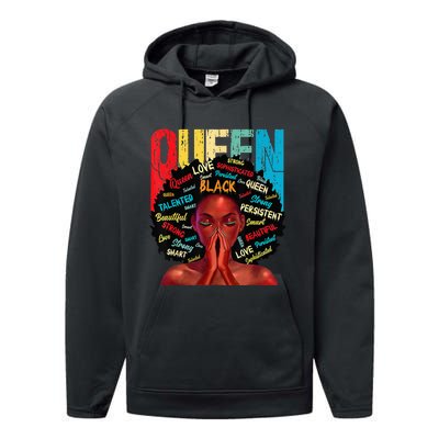 Juneteenth African Queen  Educated Black Performance Fleece Hoodie