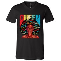 Juneteenth African Queen  Educated Black V-Neck T-Shirt