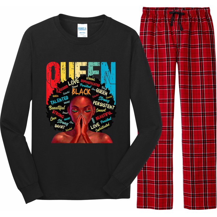 Juneteenth African Queen  Educated Black Long Sleeve Pajama Set