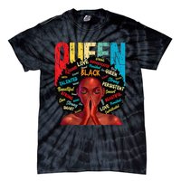 Juneteenth African Queen  Educated Black Tie-Dye T-Shirt