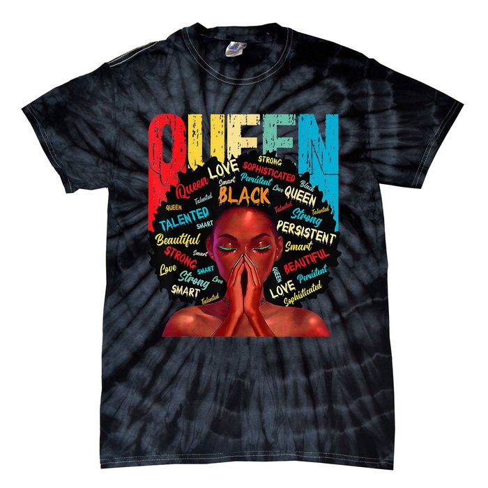 Juneteenth African Queen  Educated Black Tie-Dye T-Shirt