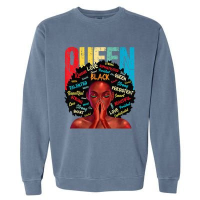 Juneteenth African Queen  Educated Black Garment-Dyed Sweatshirt