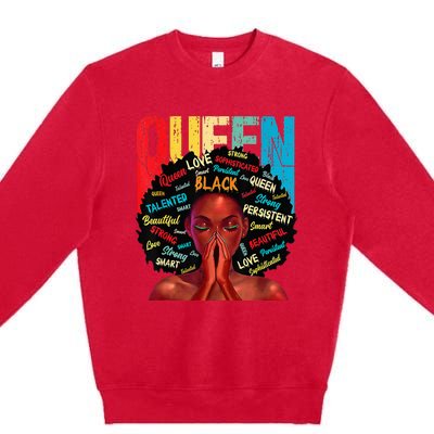 Juneteenth African Queen  Educated Black Premium Crewneck Sweatshirt