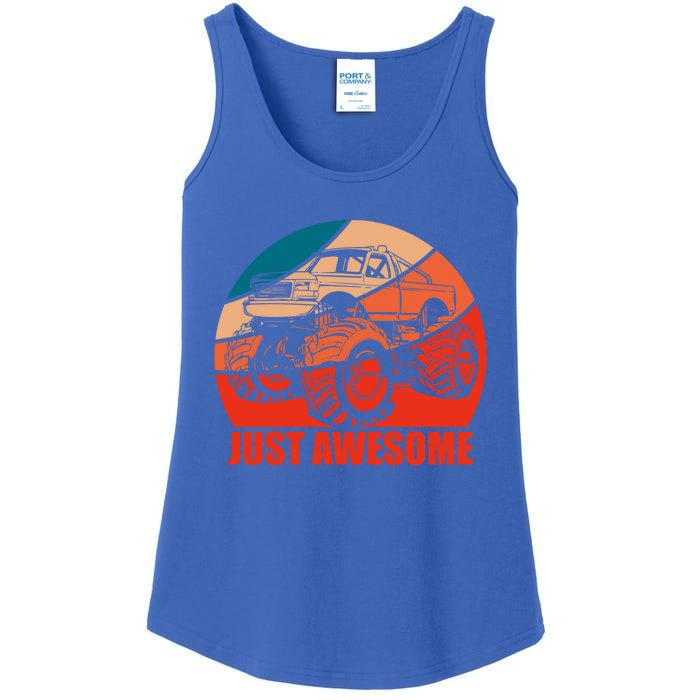 Just Awesome Retro Vintage Monster Truck Gift Ladies Essential Tank