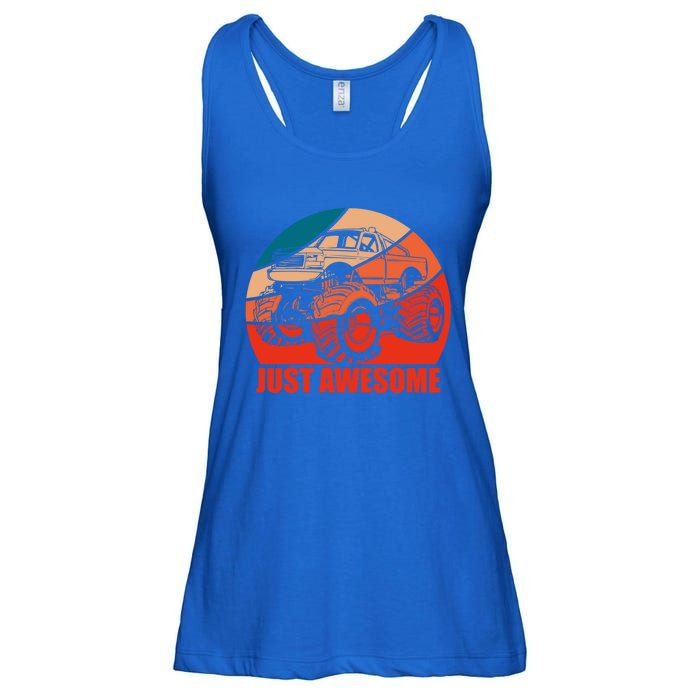 Just Awesome Retro Vintage Monster Truck Gift Ladies Essential Flowy Tank