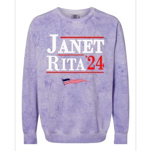 Janet And Rita 2024 Here Come The Grannies Colorblast Crewneck Sweatshirt