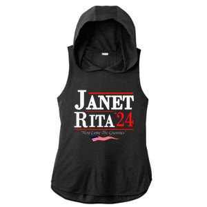 Janet And Rita 2024 Here Come The Grannies Ladies PosiCharge Tri-Blend Wicking Draft Hoodie Tank