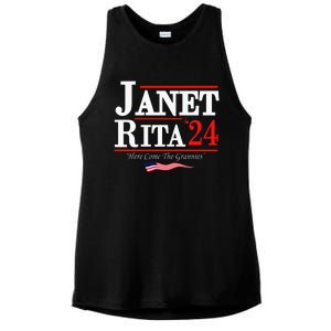 Janet And Rita 2024 Here Come The Grannies Ladies PosiCharge Tri-Blend Wicking Tank