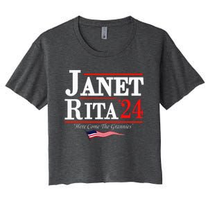 Janet And Rita 2024 Here Come The Grannies Women's Crop Top Tee