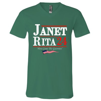 Janet And Rita 2024 Here Come The Grannies V-Neck T-Shirt