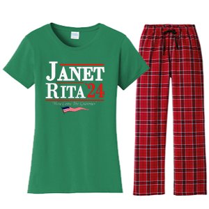 Janet And Rita 2024 Here Come The Grannies Women's Flannel Pajama Set