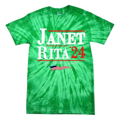 Janet And Rita 2024 Here Come The Grannies Tie-Dye T-Shirt