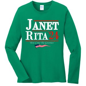 Janet And Rita 2024 Here Come The Grannies Ladies Long Sleeve Shirt