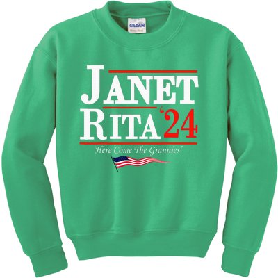 Janet And Rita 2024 Here Come The Grannies Kids Sweatshirt