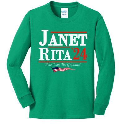 Janet And Rita 2024 Here Come The Grannies Kids Long Sleeve Shirt