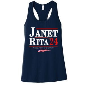 Janet And Rita 2024 Here Come The Grannies Women's Racerback Tank