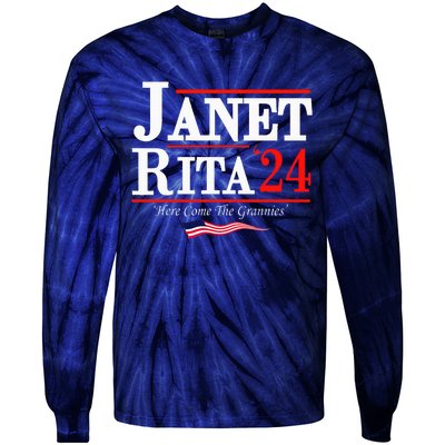 Janet And Rita 2024 Here Come The Grannies Tie-Dye Long Sleeve Shirt