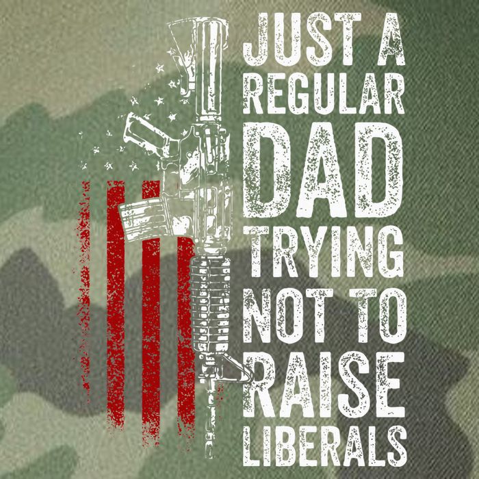 Just A Regular Dad Trying Not To Raise Liberals Legacy Tie Dye Trucker Hat