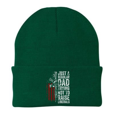 Just A Regular Dad Trying Not To Raise Liberals Knit Cap Winter Beanie