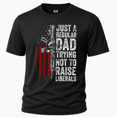 Just A Regular Dad Trying Not To Raise Liberals Performance Shirt
