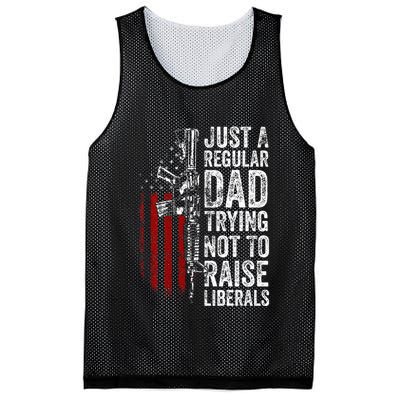 Just A Regular Dad Trying Not To Raise Liberals Mesh Reversible Basketball Jersey Tank