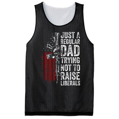 Just A Regular Dad Trying Not To Raise Liberals Mesh Reversible Basketball Jersey Tank