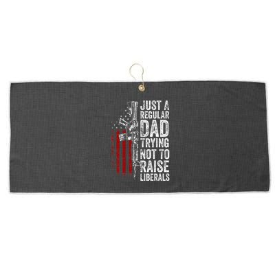 Just A Regular Dad Trying Not To Raise Liberals Large Microfiber Waffle Golf Towel
