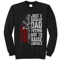 Just A Regular Dad Trying Not To Raise Liberals Tall Sweatshirt