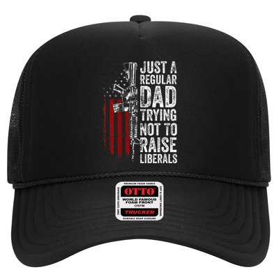 Just A Regular Dad Trying Not To Raise Liberals Trucker Hat