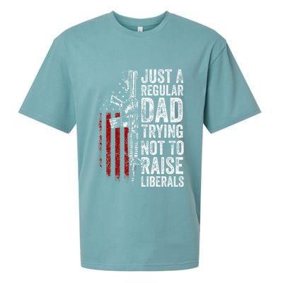 Just A Regular Dad Trying Not To Raise Liberals Sueded Cloud Jersey T-Shirt