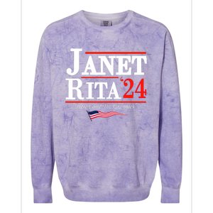 Janet And Rita 2024 Here Come The Grannies Colorblast Crewneck Sweatshirt