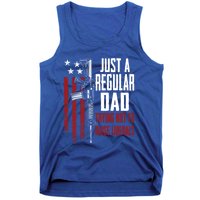 Just A Regular Dad Trying Not To Raise Liberals Funny Gift Gun Rights Gift Tank Top