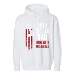 Just A Regular Dad Trying Not To Raise Liberals Funny Gift Gun Rights Gift Garment-Dyed Fleece Hoodie