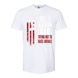 Just A Regular Dad Trying Not To Raise Liberals Funny Gift Gun Rights Gift Softstyle CVC T-Shirt