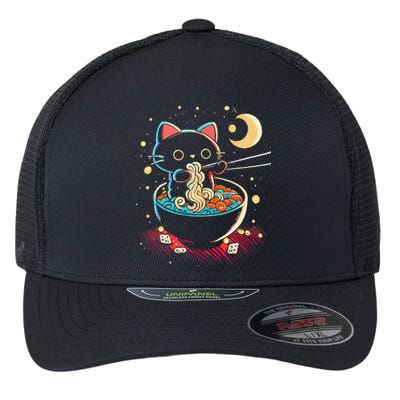 Japanese Anime Ra Cat Retro Noodles Aesthetic Kawaii Flexfit Unipanel Trucker Cap